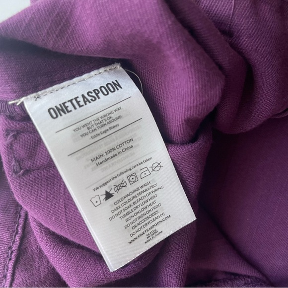 NWT Free People X One Teaspoon Shinners Harem Jeans Disstressed Deep Purple - Picture 8 of 8